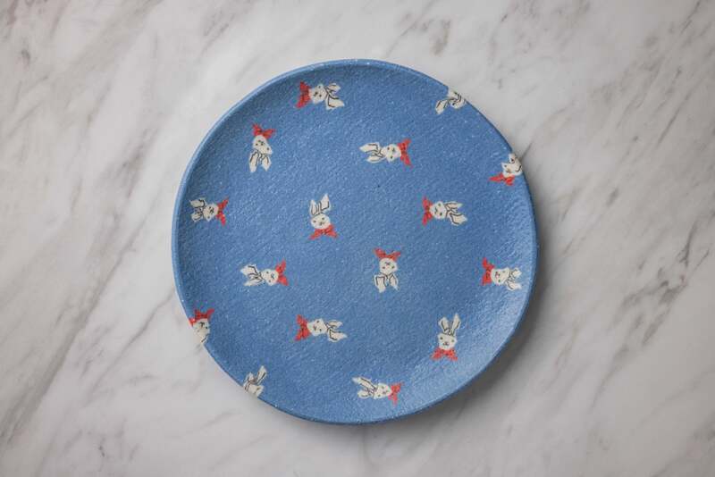 水野智路氏作 マリオットラビット柄16cm皿