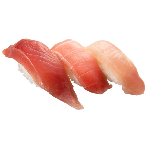 「秋のまぐろ三昧(3貫)」420円