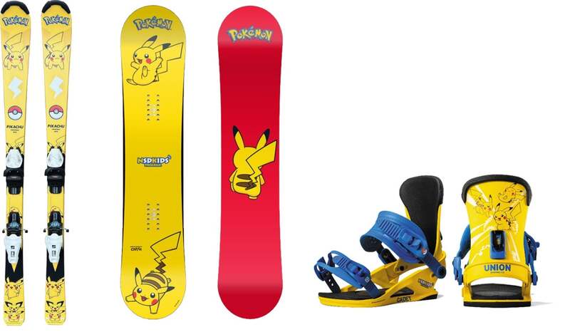 ピカチュウのスキー・スノーボード板・ビンディング (レンタル)