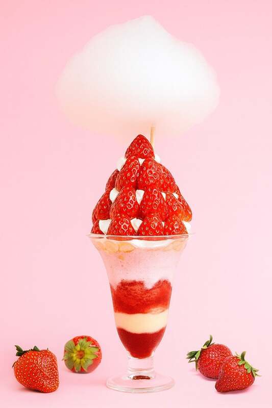 ●ふるーつなのに 贅沢いちごの食べ比べマウンテンパフェ