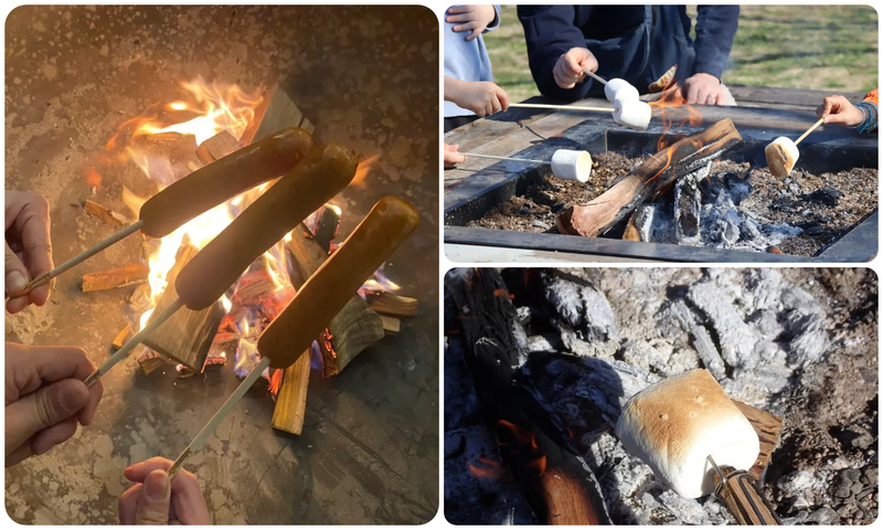 焚火体験『種火』焚火台でマシュマロ&ソーセージを炙って楽しもう♪