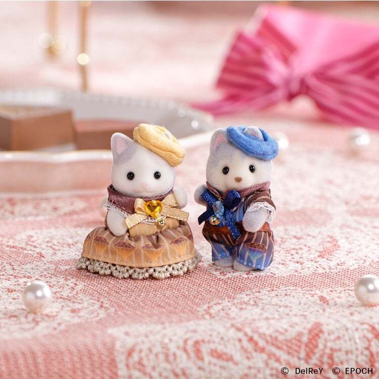 「シルバニアファミリー×デルレイ ラテネコの赤ちゃん&ハスキーの赤ちゃん -ダイヤモンドショコラ-」