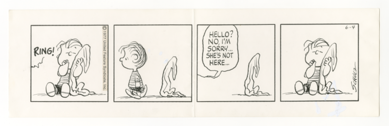 「ピーナッツ」原画 1977年6月4日 (C) Peanuts Worldwide LLC