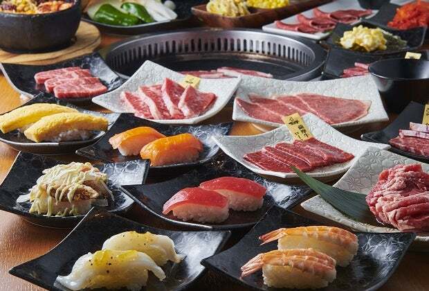 焼肉も寿司も食べ放題