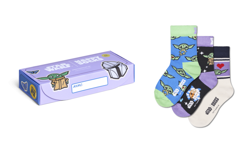 【STAR WARS(TM) × Happy Socks】「【キッズ】【GIFT BOX】【3足セット】クルー丈 ソックス(スターウォーズ)」