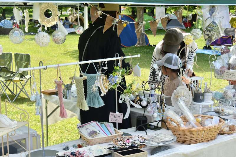 ハンドメイドアクセサリーの販売ブース