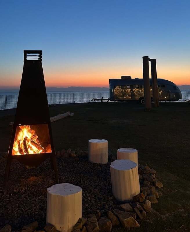 夕暮れと焚火のコントラストが最高