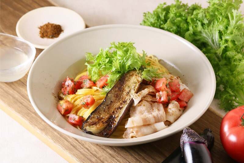 塩ポン酢香る、夏野菜と豚しゃぶのさっぱりパスタ 1,550円