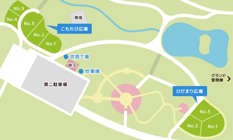 こもれび広場・ひだまり広場エリア図