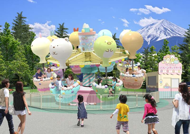 すみっコぐらしのバルーン・カップケーキ(空中回転型屋外アトラクション)のイメージ