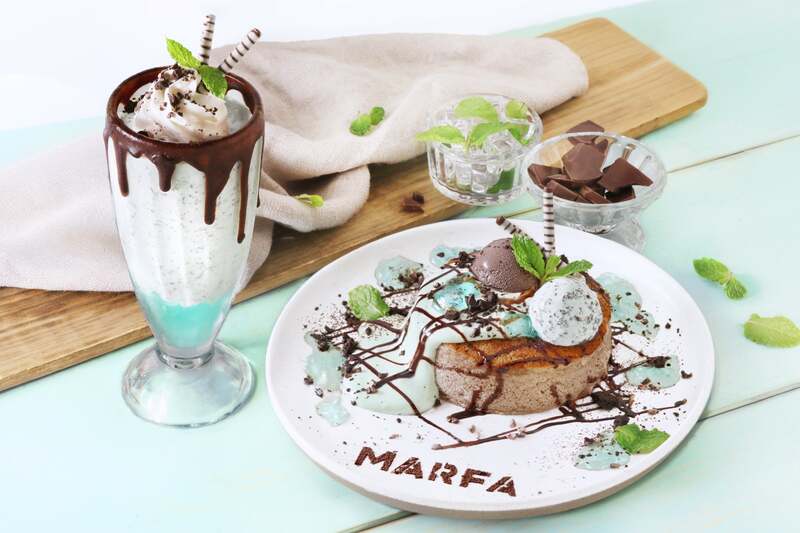 MARFA CAFE「チョコミントサマーパンケーキ」