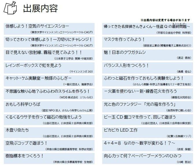 青少年のための科学の祭典2026神奈川大会