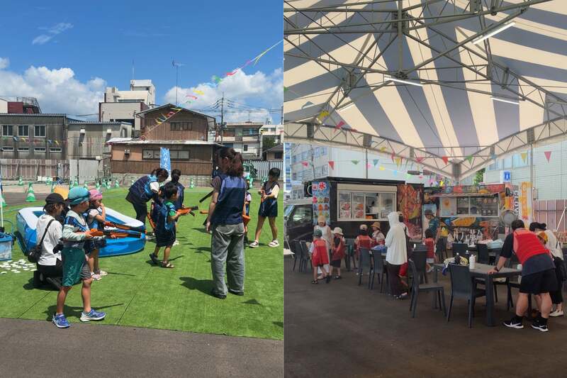 Splash Cool Gardenに先駆けて、7月25日(土)・26日(日)に開催した玉屋楽市・水合戦のイベントの様子
