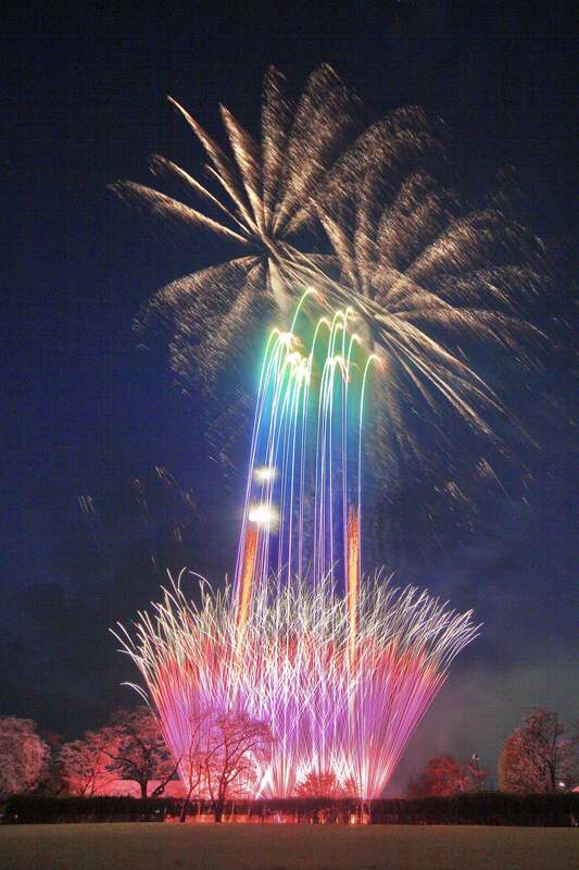 2026年春季 夜桜打ち上げ花火大会にて撮影