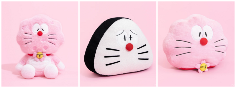 |期間限定で「ぬいぐるみ〈桜〉(6,380円) / クッション〈おにぎり〉(7,810円) / クッション〈桜〉(7,810円)
