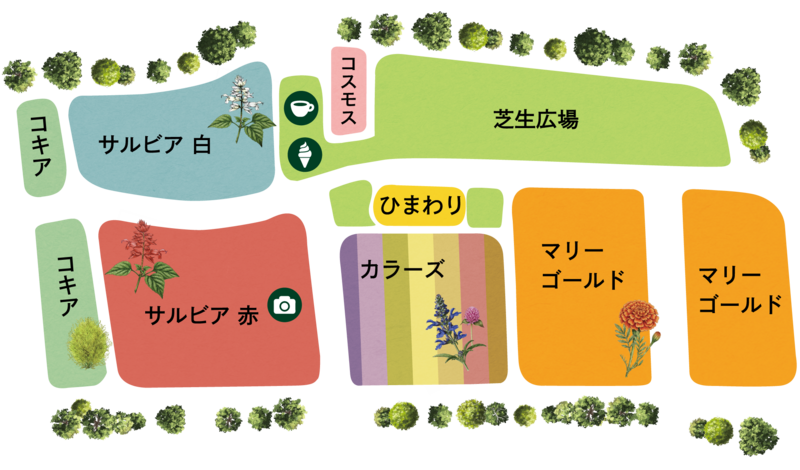 今季のYATZ GARDENの園内マップ
