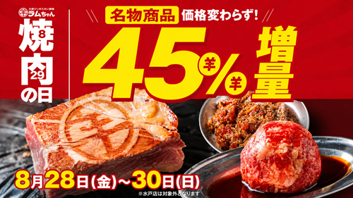 大衆ジンギスカン酒場ラムちゃん「焼肉の日企画」