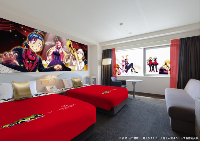 川越プリンスホテルでは、「魔入りました!入間くん音楽祭コンセプトステイルーム」を展開