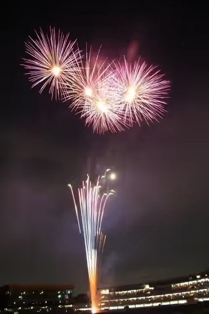 真下から見上げる絶景花火は迫力満点!