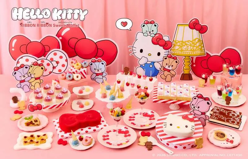 京都センチュリーホテル「HELLO KITTY RIBBON RIBBON Sweets Buffet」