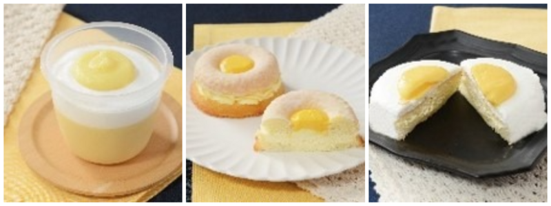 9/7〜9/8発売の3品(月見スイートポテトプリン、月見フィナンシェケーキ、とろける月見パンケーキ)