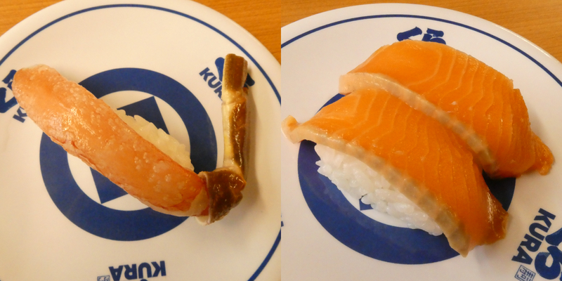 (左)「生ずわいがに(一貫)」350円 /(右)「北海道サーモン」270円 ともに販売期間:9月4日〜13日