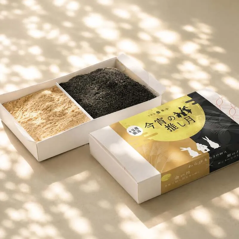 「金の月」と「黒の月」が5個ずつ入った10個入り/画像提供:甘味処鎌倉