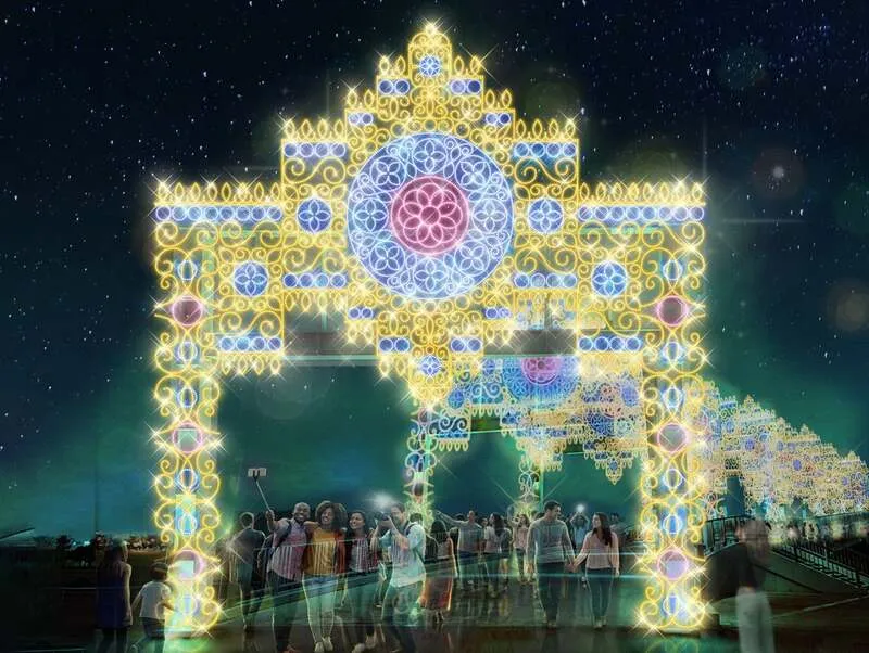 全12基・全長約100mの「神秘のシャイニングアーチ」