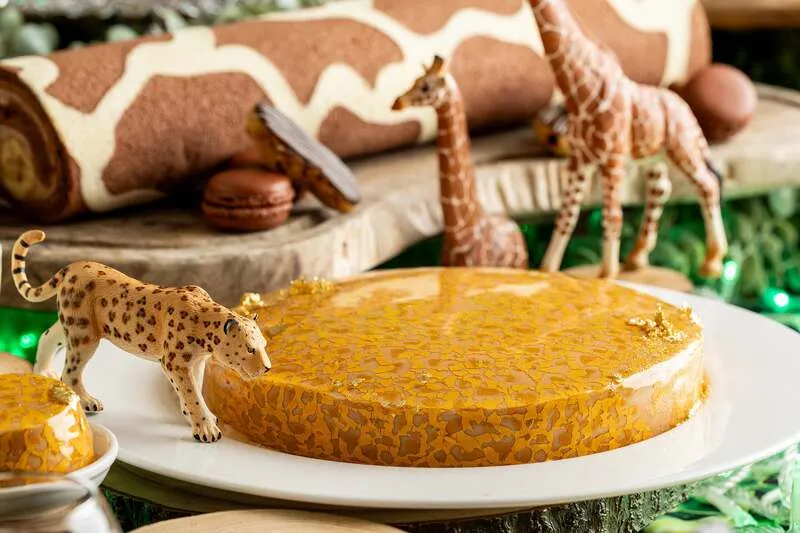 おしゃれなヒョウ柄ミルクショコラムース