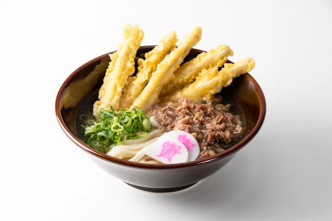 名物の「肉ごぼ天うどん」
