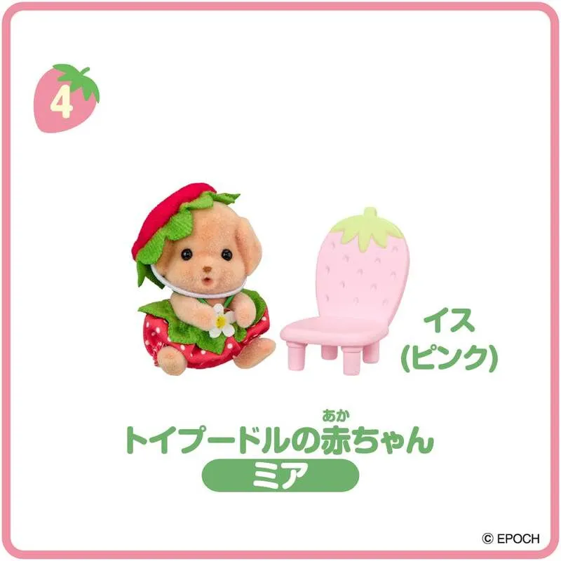 トイプードルの赤ちゃんとイス(ピンク)