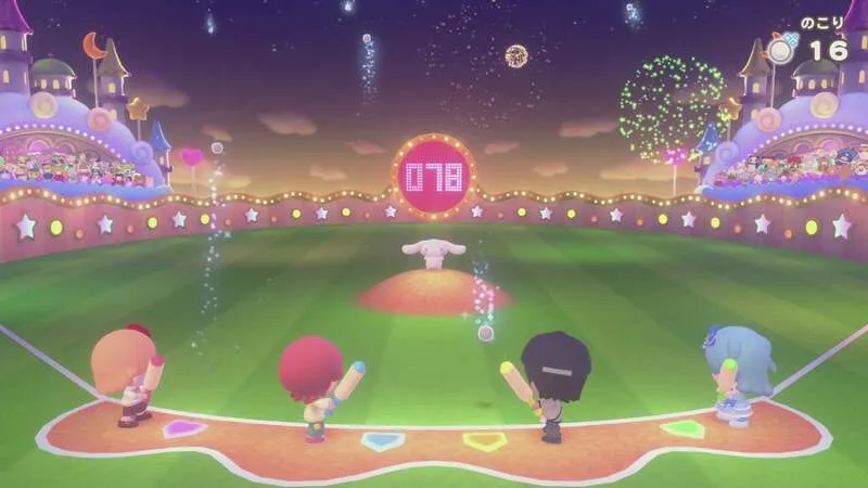 ※「サンリオ パーティランド」のミニゲーム「シナモロールのホームランダービー」のイメージ