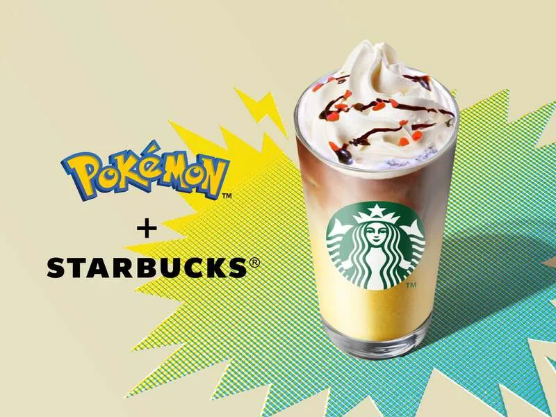 ピカチュウをモチーフにしたハニークリームラテ
