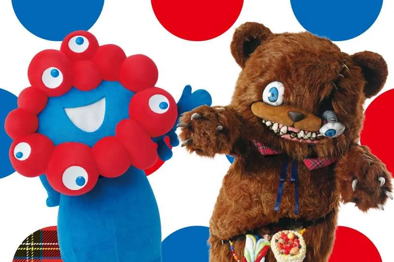 「ミャクミャク」と「ハミクマ」のコラボレーション