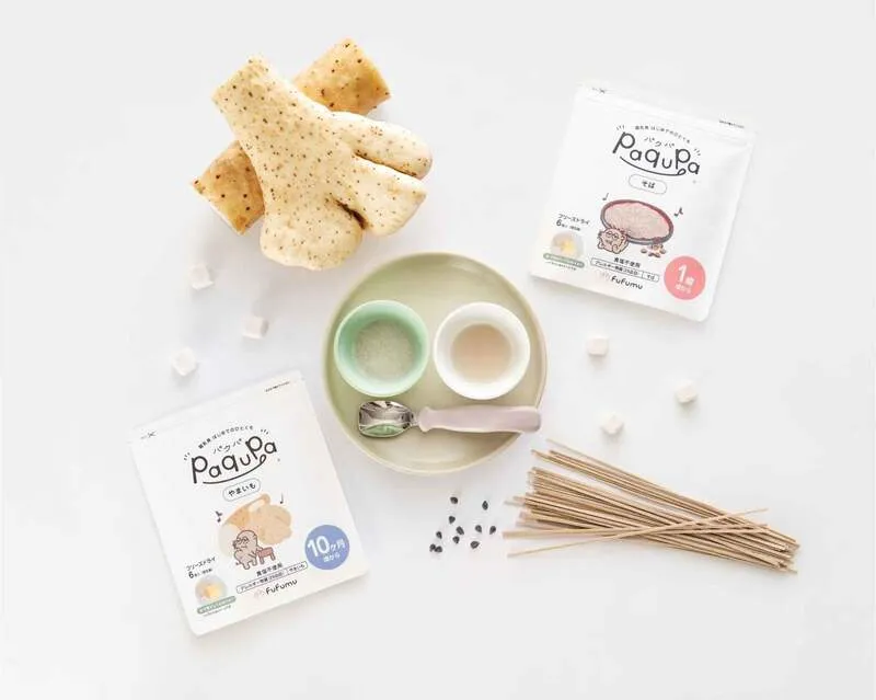 paqupa「そば」「やまいも」/10ヶ月からのやまいもとそばのセット2,160円、1歳からのそば4袋セット2,160円(税込・送料別)
