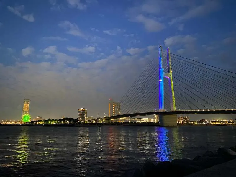 田尻漁港周辺の夜景
