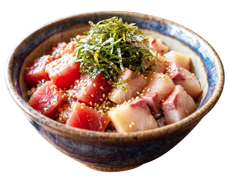 海鮮丼&だし茶漬けセット マグロとブリ(1,000円)