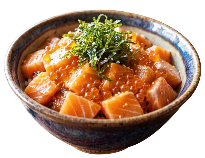 海鮮丼&だし茶漬けセット サーモンとイクラ(1,680円)