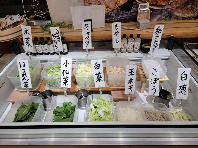 海鮮麻辣湯の具材の一例