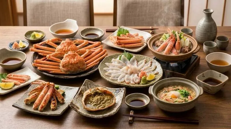 カニのフルコース料理(イメージ)