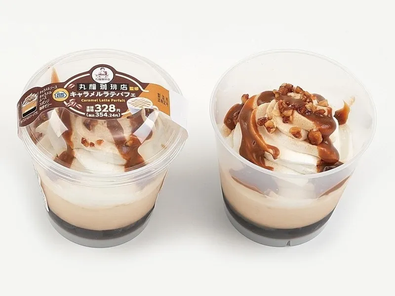 ミニストップ「丸福珈琲店監修 キャラメルラテパフェ」