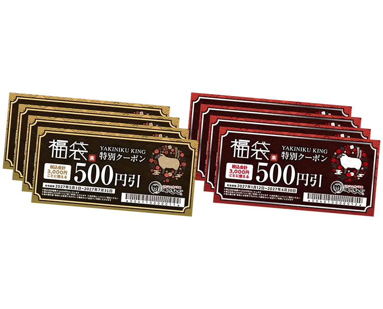6,000円分のクーポン券(500円×12枚)