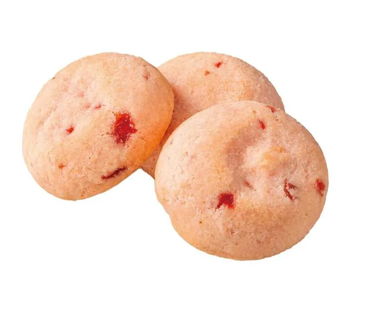 ※苺香料使用、※ストロベリーキャンディーチップ0.8%使用(100g650円)