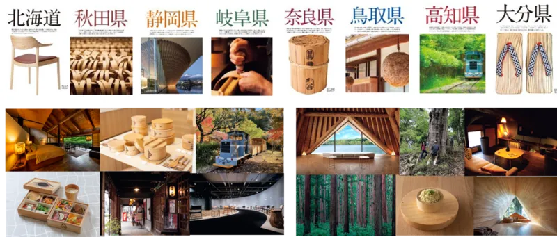 日本各地の豊富な森林や地域の木を使った観光、宿泊、飲食、文化・伝統などをビジュアルと実物で体験できるイベント