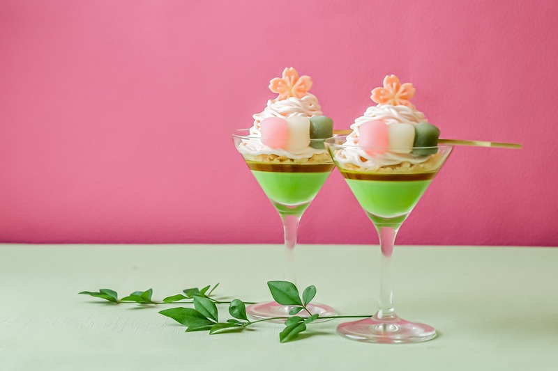 桜と抹茶のモンブランパフェ