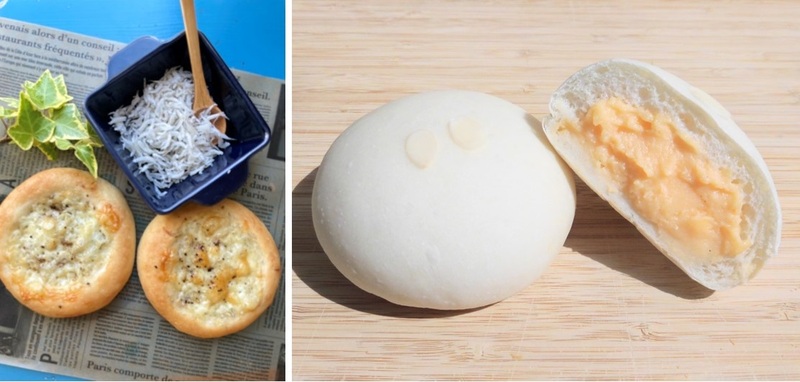 左から「米粉パンCUBREAD」「ブーランジェリーアツシ」
