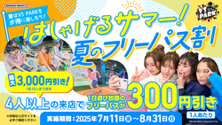 「全国の「VS PARK」で4人以上でおトクな「はしゃげるサマー！夏のフリーパス割」実施」の写真