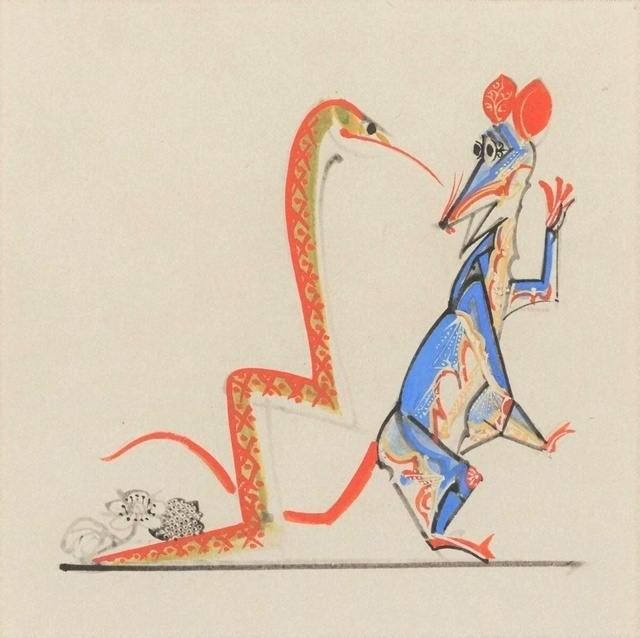 コレクション展 ヘビ、ときどきトカゲ（瀬川康男『じゅうにし　ものがたり』原画　1991年）