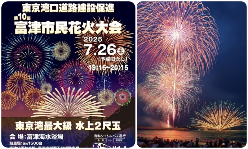 東京湾口道路建設促進 第10回 富津市民花火大会（ 富津市民花火大会実行委員会）