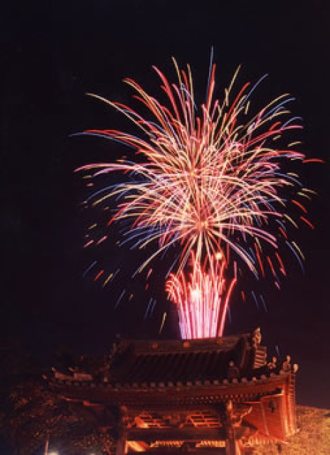 伊達宗高公祭り 花火大会｜（C）村田町